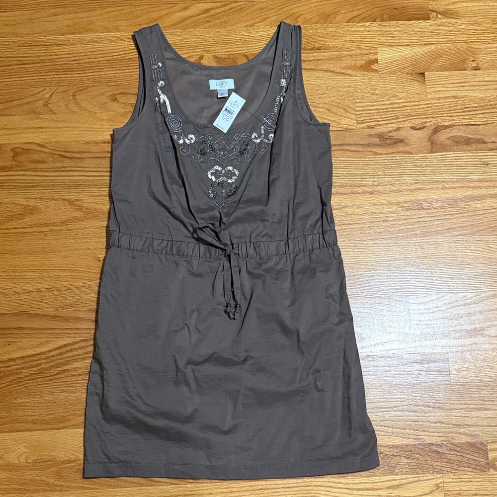 Ann Taylor Loft -  Chocolate Embroidered Mini Dress